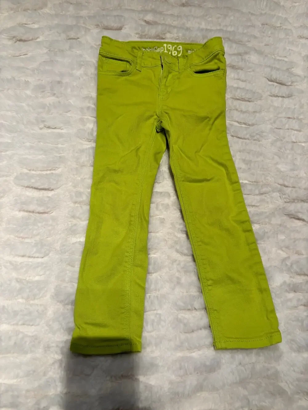babyGap 1969 Mini Skinny Jeans Toddler Girl's Size 4 Lime Green Colored Denim